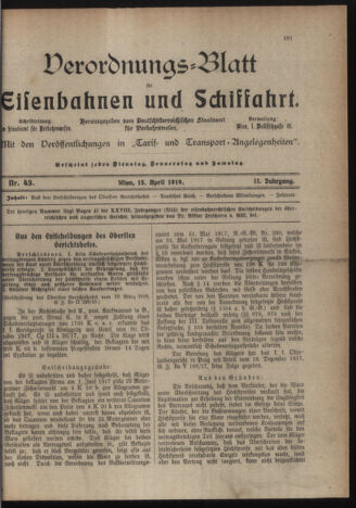 Verordnungs-Blatt für Eisenbahnen und Schiffahrt: Veröffentlichungen in Tarif- und Transport-Angelegenheiten