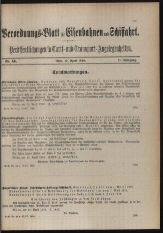 Verordnungs-Blatt für Eisenbahnen und Schiffahrt: Veröffentlichungen in Tarif- und Transport-Angelegenheiten 19190417 Seite: 3