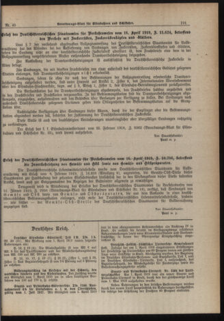 Verordnungs-Blatt für Eisenbahnen und Schiffahrt: Veröffentlichungen in Tarif- und Transport-Angelegenheiten 19190419 Seite: 13