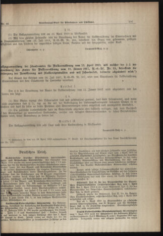 Verordnungs-Blatt für Eisenbahnen und Schiffahrt: Veröffentlichungen in Tarif- und Transport-Angelegenheiten 19190424 Seite: 19