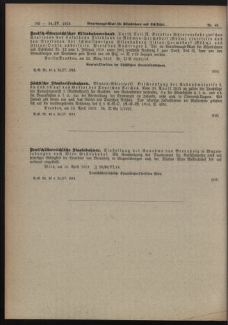 Verordnungs-Blatt für Eisenbahnen und Schiffahrt: Veröffentlichungen in Tarif- und Transport-Angelegenheiten 19190424 Seite: 8