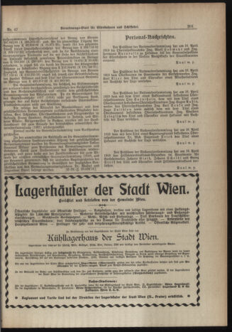 Verordnungs-Blatt für Eisenbahnen und Schiffahrt: Veröffentlichungen in Tarif- und Transport-Angelegenheiten 19190426 Seite: 7