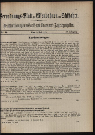 Verordnungs-Blatt für Eisenbahnen und Schiffahrt: Veröffentlichungen in Tarif- und Transport-Angelegenheiten 19190501 Seite: 3