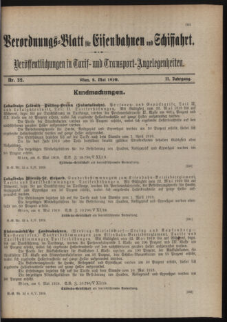 Verordnungs-Blatt für Eisenbahnen und Schiffahrt: Veröffentlichungen in Tarif- und Transport-Angelegenheiten 19190508 Seite: 3