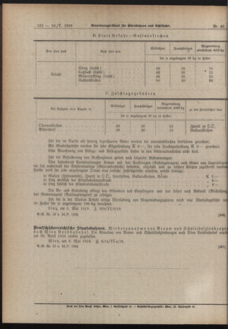 Verordnungs-Blatt für Eisenbahnen und Schiffahrt: Veröffentlichungen in Tarif- und Transport-Angelegenheiten 19190510 Seite: 10