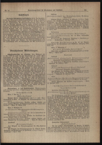 Verordnungs-Blatt für Eisenbahnen und Schiffahrt: Veröffentlichungen in Tarif- und Transport-Angelegenheiten 19190515 Seite: 13