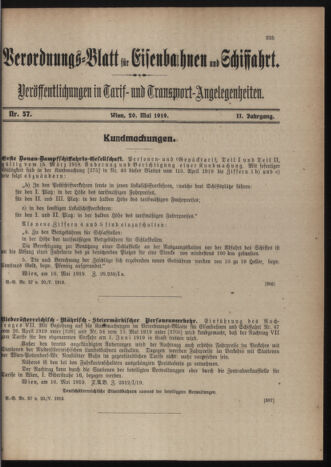 Verordnungs-Blatt für Eisenbahnen und Schiffahrt: Veröffentlichungen in Tarif- und Transport-Angelegenheiten 19190520 Seite: 3