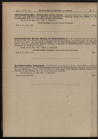 Verordnungs-Blatt für Eisenbahnen und Schiffahrt: Veröffentlichungen in Tarif- und Transport-Angelegenheiten 19190520 Seite: 4