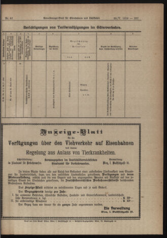 Verordnungs-Blatt für Eisenbahnen und Schiffahrt: Veröffentlichungen in Tarif- und Transport-Angelegenheiten 19190520 Seite: 5