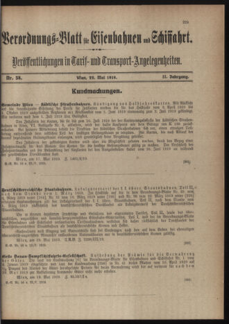 Verordnungs-Blatt für Eisenbahnen und Schiffahrt: Veröffentlichungen in Tarif- und Transport-Angelegenheiten 19190522 Seite: 3