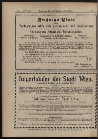 Verordnungs-Blatt für Eisenbahnen und Schiffahrt: Veröffentlichungen in Tarif- und Transport-Angelegenheiten 19190522 Seite: 4