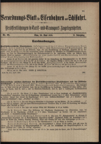 Verordnungs-Blatt für Eisenbahnen und Schiffahrt: Veröffentlichungen in Tarif- und Transport-Angelegenheiten 19190524 Seite: 3