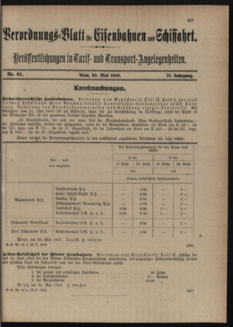 Verordnungs-Blatt für Eisenbahnen und Schiffahrt: Veröffentlichungen in Tarif- und Transport-Angelegenheiten 19190529 Seite: 3