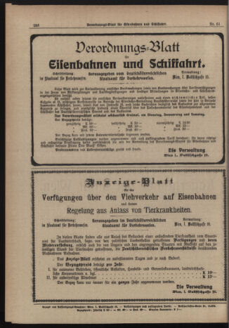 Verordnungs-Blatt für Eisenbahnen und Schiffahrt: Veröffentlichungen in Tarif- und Transport-Angelegenheiten 19190529 Seite: 6