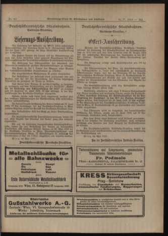 Verordnungs-Blatt für Eisenbahnen und Schiffahrt: Veröffentlichungen in Tarif- und Transport-Angelegenheiten 19190531 Seite: 7