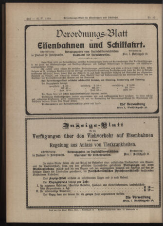 Verordnungs-Blatt für Eisenbahnen und Schiffahrt: Veröffentlichungen in Tarif- und Transport-Angelegenheiten 19190531 Seite: 8