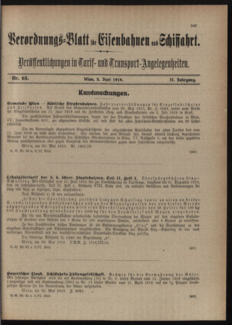 Verordnungs-Blatt für Eisenbahnen und Schiffahrt: Veröffentlichungen in Tarif- und Transport-Angelegenheiten 19190603 Seite: 3