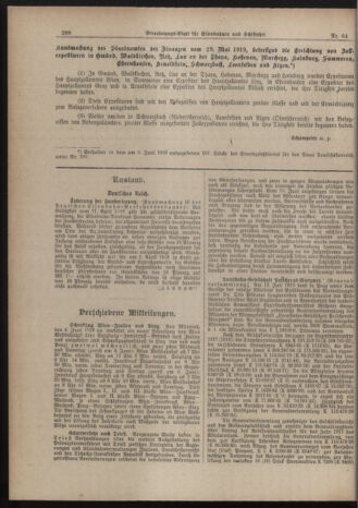 Verordnungs-Blatt für Eisenbahnen und Schiffahrt: Veröffentlichungen in Tarif- und Transport-Angelegenheiten 19190605 Seite: 2