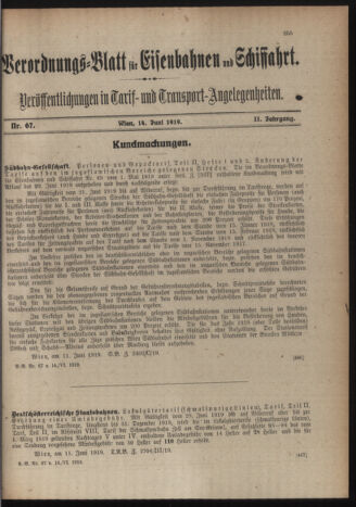 Verordnungs-Blatt für Eisenbahnen und Schiffahrt: Veröffentlichungen in Tarif- und Transport-Angelegenheiten 19190614 Seite: 5