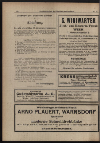 Verordnungs-Blatt für Eisenbahnen und Schiffahrt: Veröffentlichungen in Tarif- und Transport-Angelegenheiten 19190614 Seite: 8