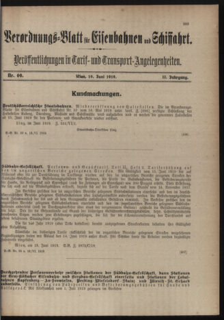 Verordnungs-Blatt für Eisenbahnen und Schiffahrt: Veröffentlichungen in Tarif- und Transport-Angelegenheiten 19190619 Seite: 3