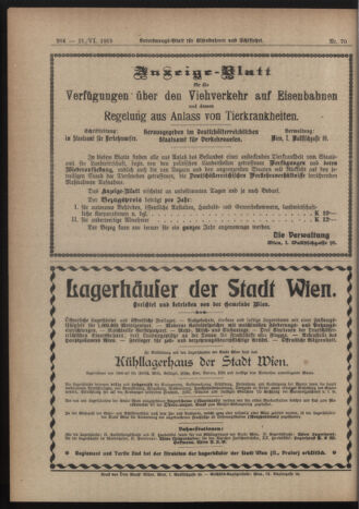 Verordnungs-Blatt für Eisenbahnen und Schiffahrt: Veröffentlichungen in Tarif- und Transport-Angelegenheiten 19190621 Seite: 6