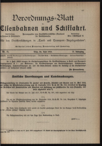 Verordnungs-Blatt für Eisenbahnen und Schiffahrt: Veröffentlichungen in Tarif- und Transport-Angelegenheiten