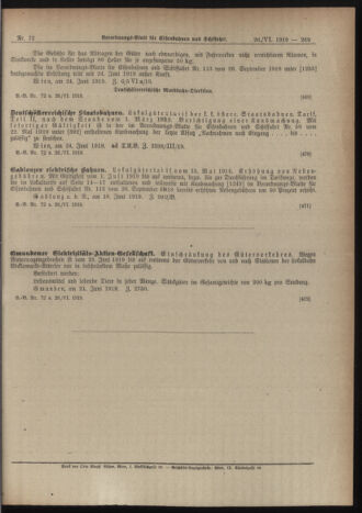 Verordnungs-Blatt für Eisenbahnen und Schiffahrt: Veröffentlichungen in Tarif- und Transport-Angelegenheiten 19190626 Seite: 13