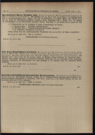 Verordnungs-Blatt für Eisenbahnen und Schiffahrt: Veröffentlichungen in Tarif- und Transport-Angelegenheiten 19190628 Seite: 13