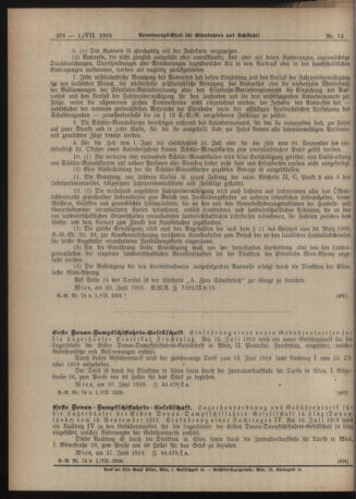 Verordnungs-Blatt für Eisenbahnen und Schiffahrt: Veröffentlichungen in Tarif- und Transport-Angelegenheiten 19190701 Seite: 10