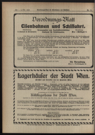 Verordnungs-Blatt für Eisenbahnen und Schiffahrt: Veröffentlichungen in Tarif- und Transport-Angelegenheiten 19190703 Seite: 8