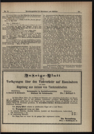 Verordnungs-Blatt für Eisenbahnen und Schiffahrt: Veröffentlichungen in Tarif- und Transport-Angelegenheiten 19190710 Seite: 5