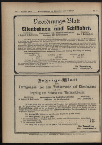 Verordnungs-Blatt für Eisenbahnen und Schiffahrt: Veröffentlichungen in Tarif- und Transport-Angelegenheiten 19190712 Seite: 6