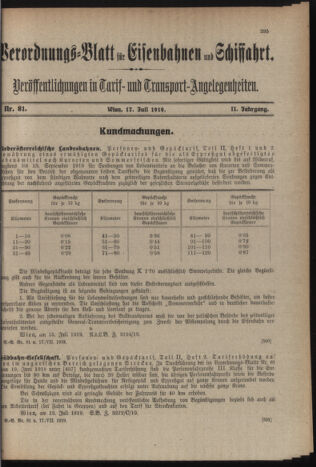 Verordnungs-Blatt für Eisenbahnen und Schiffahrt: Veröffentlichungen in Tarif- und Transport-Angelegenheiten 19190717 Seite: 3