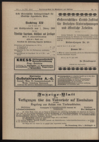 Verordnungs-Blatt für Eisenbahnen und Schiffahrt: Veröffentlichungen in Tarif- und Transport-Angelegenheiten 19190719 Seite: 6