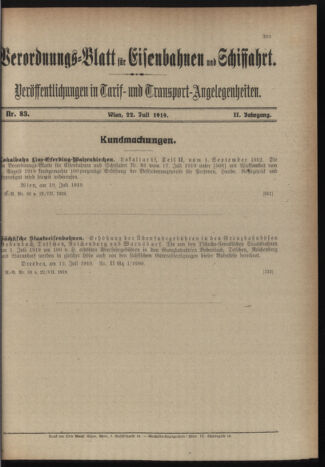 Verordnungs-Blatt für Eisenbahnen und Schiffahrt: Veröffentlichungen in Tarif- und Transport-Angelegenheiten 19190722 Seite: 3