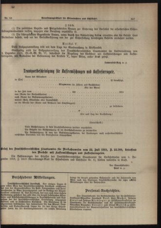 Verordnungs-Blatt für Eisenbahnen und Schiffahrt: Veröffentlichungen in Tarif- und Transport-Angelegenheiten 19190722 Seite: 5