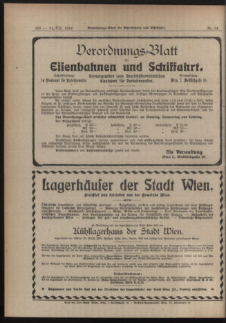 Verordnungs-Blatt für Eisenbahnen und Schiffahrt: Veröffentlichungen in Tarif- und Transport-Angelegenheiten 19190724 Seite: 12