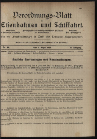 Verordnungs-Blatt für Eisenbahnen und Schiffahrt: Veröffentlichungen in Tarif- und Transport-Angelegenheiten