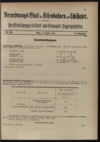 Verordnungs-Blatt für Eisenbahnen und Schiffahrt: Veröffentlichungen in Tarif- und Transport-Angelegenheiten 19190805 Seite: 3