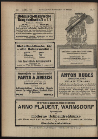 Verordnungs-Blatt für Eisenbahnen und Schiffahrt: Veröffentlichungen in Tarif- und Transport-Angelegenheiten 19190809 Seite: 4