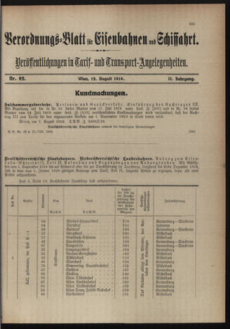 Verordnungs-Blatt für Eisenbahnen und Schiffahrt: Veröffentlichungen in Tarif- und Transport-Angelegenheiten 19190812 Seite: 3