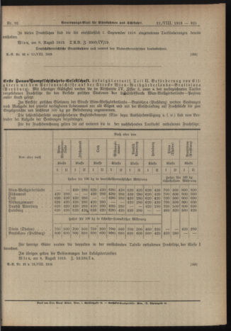 Verordnungs-Blatt für Eisenbahnen und Schiffahrt: Veröffentlichungen in Tarif- und Transport-Angelegenheiten 19190812 Seite: 5