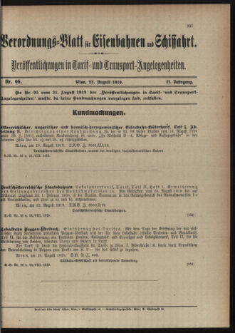 Verordnungs-Blatt für Eisenbahnen und Schiffahrt: Veröffentlichungen in Tarif- und Transport-Angelegenheiten 19190823 Seite: 3