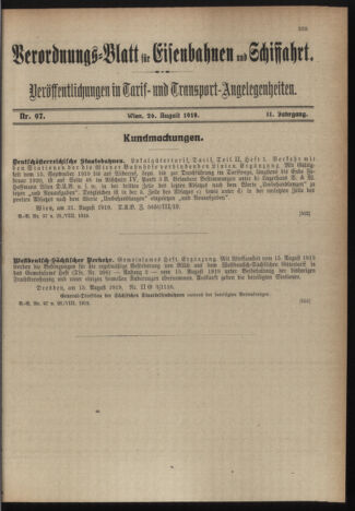 Verordnungs-Blatt für Eisenbahnen und Schiffahrt: Veröffentlichungen in Tarif- und Transport-Angelegenheiten 19190826 Seite: 3