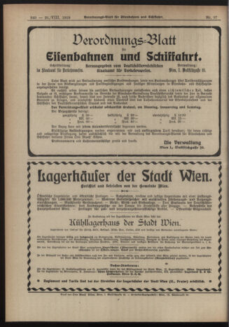 Verordnungs-Blatt für Eisenbahnen und Schiffahrt: Veröffentlichungen in Tarif- und Transport-Angelegenheiten 19190826 Seite: 4