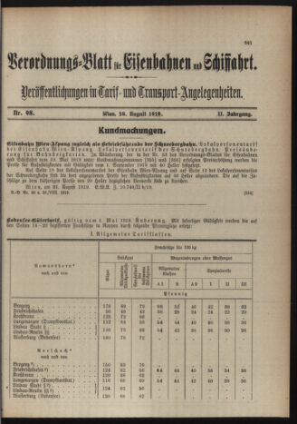 Verordnungs-Blatt für Eisenbahnen und Schiffahrt: Veröffentlichungen in Tarif- und Transport-Angelegenheiten 19190828 Seite: 3