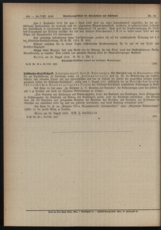 Verordnungs-Blatt für Eisenbahnen und Schiffahrt: Veröffentlichungen in Tarif- und Transport-Angelegenheiten 19190830 Seite: 6