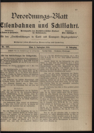 Verordnungs-Blatt für Eisenbahnen und Schiffahrt: Veröffentlichungen in Tarif- und Transport-Angelegenheiten 19190902 Seite: 3