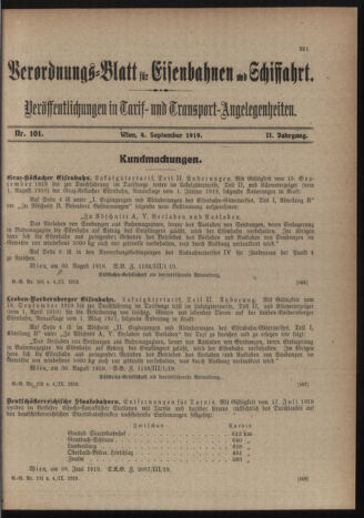 Verordnungs-Blatt für Eisenbahnen und Schiffahrt: Veröffentlichungen in Tarif- und Transport-Angelegenheiten 19190904 Seite: 3